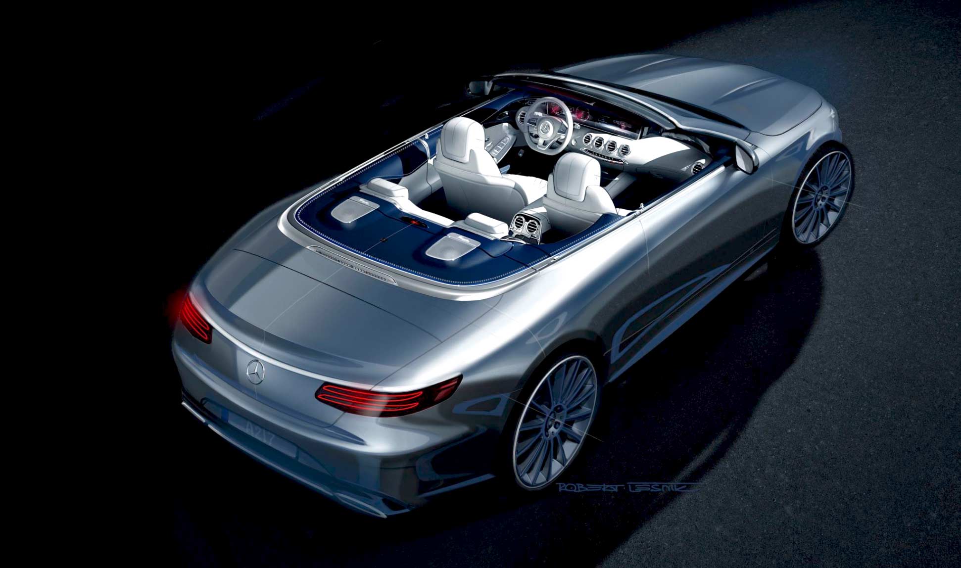 Skizze des Mercedes S-Klasse Cabrio. Quelle: Daimler